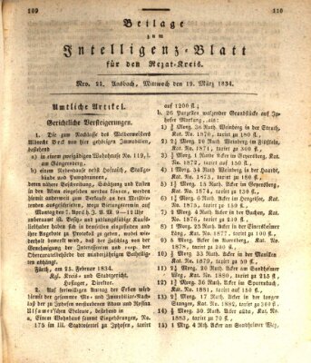 Königlich Bayerisches Intelligenzblatt für den Rezat-Kreis (Ansbacher Intelligenz-Zeitung) Mittwoch 19. März 1834