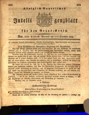 Königlich Bayerisches Intelligenzblatt für den Rezat-Kreis (Ansbacher Intelligenz-Zeitung) Mittwoch 17. Dezember 1834