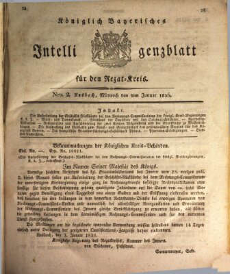 Königlich Bayerisches Intelligenzblatt für den Rezat-Kreis (Ansbacher Intelligenz-Zeitung) Mittwoch 6. Januar 1836