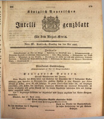 Königlich Bayerisches Intelligenzblatt für den Rezat-Kreis (Ansbacher Intelligenz-Zeitung) Samstag 7. Mai 1836