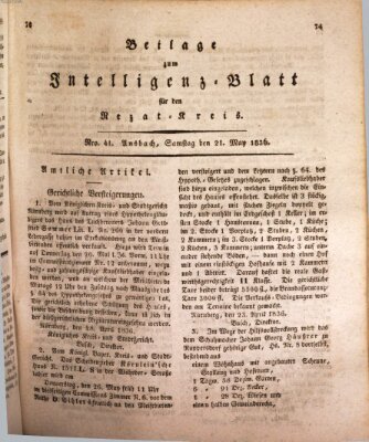 Königlich Bayerisches Intelligenzblatt für den Rezat-Kreis (Ansbacher Intelligenz-Zeitung) Samstag 21. Mai 1836