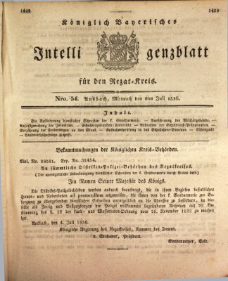 Königlich Bayerisches Intelligenzblatt für den Rezat-Kreis (Ansbacher Intelligenz-Zeitung) Mittwoch 6. Juli 1836