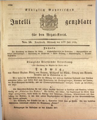 Königlich Bayerisches Intelligenzblatt für den Rezat-Kreis (Ansbacher Intelligenz-Zeitung) Mittwoch 13. Juli 1836