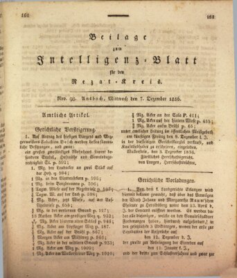 Königlich Bayerisches Intelligenzblatt für den Rezat-Kreis (Ansbacher Intelligenz-Zeitung) Mittwoch 7. Dezember 1836