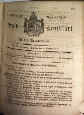 Königlich Bayerisches Intelligenzblatt für den Rezat-Kreis (Ansbacher Intelligenz-Zeitung) Samstag 4. Februar 1837