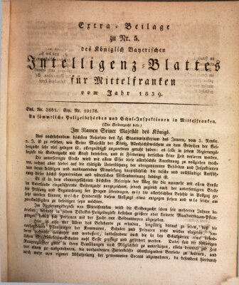 Königlich Bayerisches Intelligenzblatt für Mittelfranken (Ansbacher Intelligenz-Zeitung) Mittwoch 16. Januar 1839