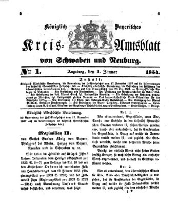 Königlich Bayerisches Kreis-Amtsblatt von Schwaben und Neuburg Dienstag 3. Januar 1854