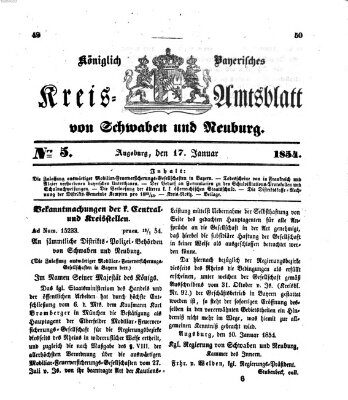 Königlich Bayerisches Kreis-Amtsblatt von Schwaben und Neuburg Dienstag 17. Januar 1854