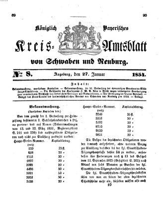 Königlich Bayerisches Kreis-Amtsblatt von Schwaben und Neuburg Freitag 27. Januar 1854