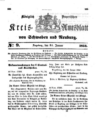 Königlich Bayerisches Kreis-Amtsblatt von Schwaben und Neuburg Dienstag 31. Januar 1854