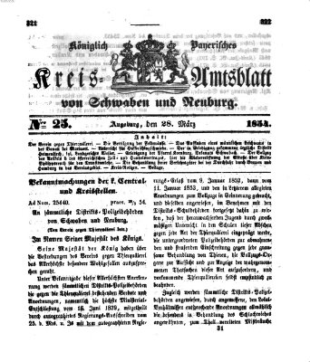 Königlich Bayerisches Kreis-Amtsblatt von Schwaben und Neuburg Dienstag 28. März 1854