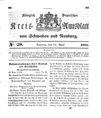 Königlich Bayerisches Kreis-Amtsblatt von Schwaben und Neuburg Dienstag 11. April 1854