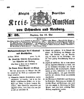 Königlich Bayerisches Kreis-Amtsblatt von Schwaben und Neuburg Freitag 12. Mai 1854