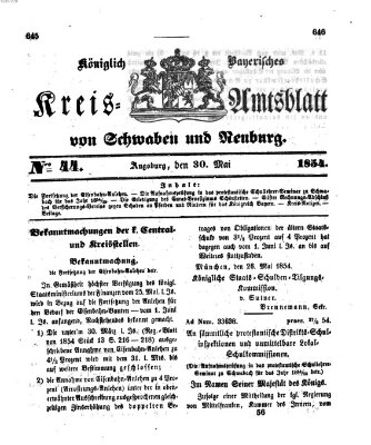 Königlich Bayerisches Kreis-Amtsblatt von Schwaben und Neuburg Dienstag 30. Mai 1854