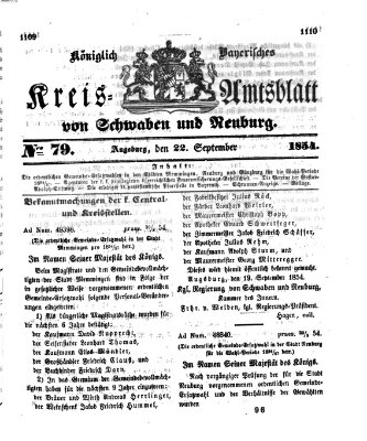 Königlich Bayerisches Kreis-Amtsblatt von Schwaben und Neuburg Freitag 22. September 1854