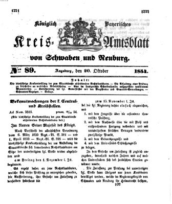 Königlich Bayerisches Kreis-Amtsblatt von Schwaben und Neuburg Freitag 20. Oktober 1854