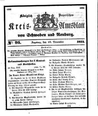 Königlich Bayerisches Kreis-Amtsblatt von Schwaben und Neuburg Freitag 10. November 1854