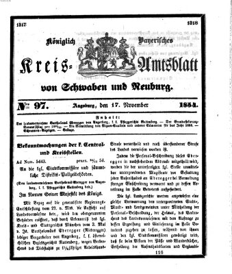 Königlich Bayerisches Kreis-Amtsblatt von Schwaben und Neuburg Freitag 17. November 1854