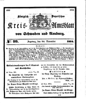 Königlich Bayerisches Kreis-Amtsblatt von Schwaben und Neuburg Freitag 24. November 1854