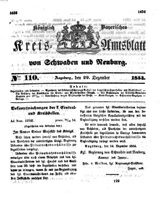 Königlich Bayerisches Kreis-Amtsblatt von Schwaben und Neuburg Freitag 29. Dezember 1854