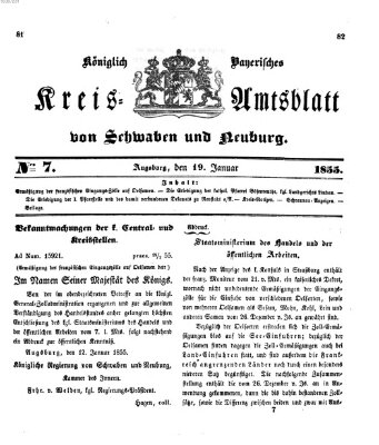 Königlich Bayerisches Kreis-Amtsblatt von Schwaben und Neuburg Freitag 19. Januar 1855