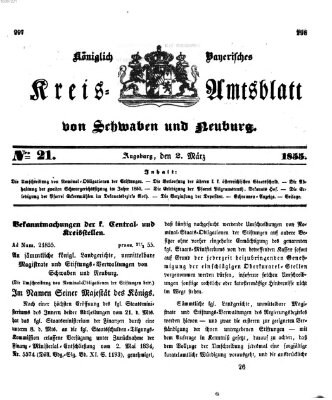 Königlich Bayerisches Kreis-Amtsblatt von Schwaben und Neuburg Freitag 2. März 1855