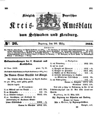 Königlich Bayerisches Kreis-Amtsblatt von Schwaben und Neuburg Dienstag 20. März 1855