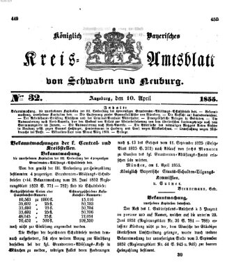 Königlich Bayerisches Kreis-Amtsblatt von Schwaben und Neuburg Dienstag 10. April 1855