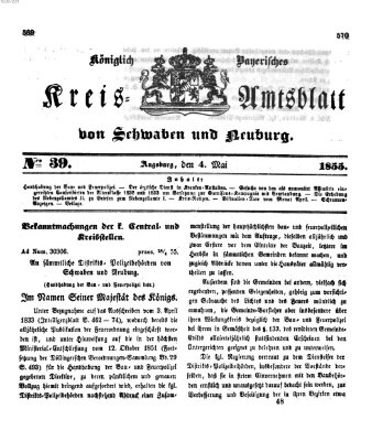 Königlich Bayerisches Kreis-Amtsblatt von Schwaben und Neuburg Freitag 4. Mai 1855