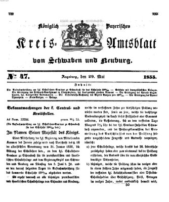 Königlich Bayerisches Kreis-Amtsblatt von Schwaben und Neuburg Dienstag 29. Mai 1855