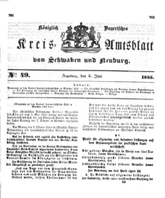 Königlich Bayerisches Kreis-Amtsblatt von Schwaben und Neuburg Dienstag 5. Juni 1855