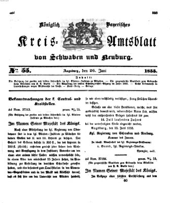 Königlich Bayerisches Kreis-Amtsblatt von Schwaben und Neuburg Dienstag 26. Juni 1855