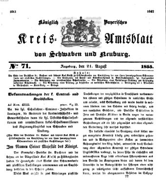 Königlich Bayerisches Kreis-Amtsblatt von Schwaben und Neuburg Dienstag 21. August 1855