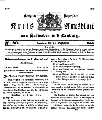 Königlich Bayerisches Kreis-Amtsblatt von Schwaben und Neuburg Freitag 21. September 1855