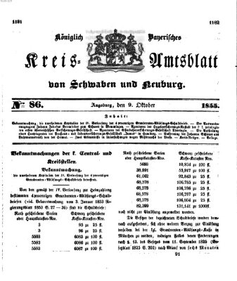 Königlich Bayerisches Kreis-Amtsblatt von Schwaben und Neuburg Dienstag 9. Oktober 1855