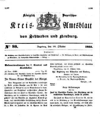 Königlich Bayerisches Kreis-Amtsblatt von Schwaben und Neuburg Dienstag 16. Oktober 1855