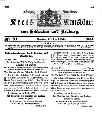 Königlich Bayerisches Kreis-Amtsblatt von Schwaben und Neuburg Freitag 26. Oktober 1855