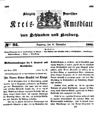 Königlich Bayerisches Kreis-Amtsblatt von Schwaben und Neuburg Freitag 9. November 1855