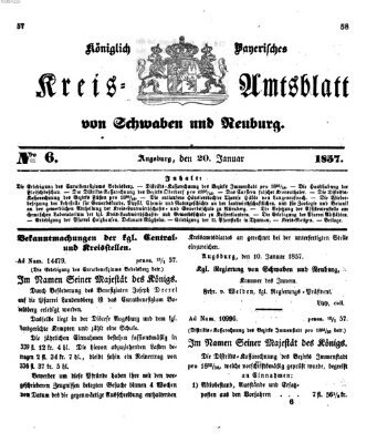 Königlich Bayerisches Kreis-Amtsblatt von Schwaben und Neuburg Dienstag 20. Januar 1857