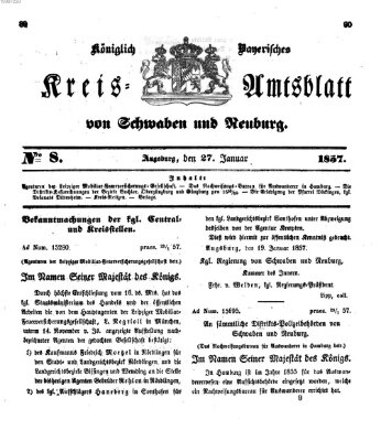 Königlich Bayerisches Kreis-Amtsblatt von Schwaben und Neuburg Dienstag 27. Januar 1857