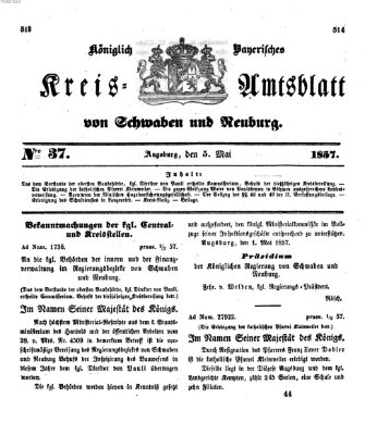 Königlich Bayerisches Kreis-Amtsblatt von Schwaben und Neuburg Dienstag 5. Mai 1857