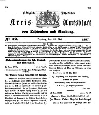 Königlich Bayerisches Kreis-Amtsblatt von Schwaben und Neuburg Freitag 22. Mai 1857