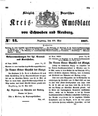 Königlich Bayerisches Kreis-Amtsblatt von Schwaben und Neuburg Freitag 29. Mai 1857