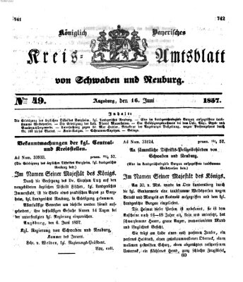 Königlich Bayerisches Kreis-Amtsblatt von Schwaben und Neuburg Dienstag 16. Juni 1857