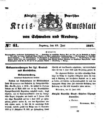 Königlich Bayerisches Kreis-Amtsblatt von Schwaben und Neuburg Dienstag 23. Juni 1857