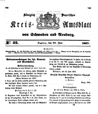 Königlich Bayerisches Kreis-Amtsblatt von Schwaben und Neuburg Dienstag 30. Juni 1857