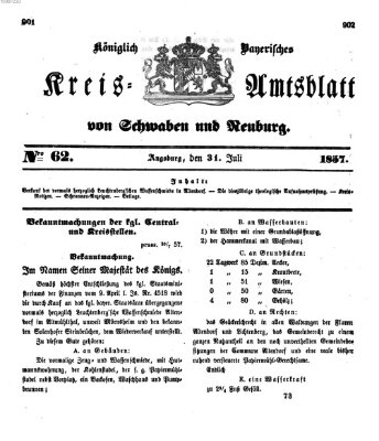 Königlich Bayerisches Kreis-Amtsblatt von Schwaben und Neuburg Freitag 31. Juli 1857