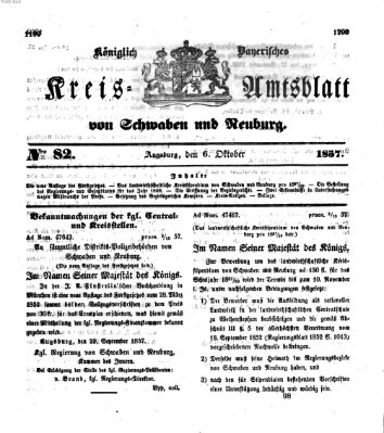 Königlich Bayerisches Kreis-Amtsblatt von Schwaben und Neuburg Dienstag 6. Oktober 1857