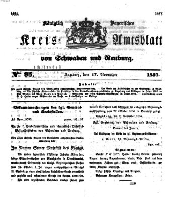 Königlich Bayerisches Kreis-Amtsblatt von Schwaben und Neuburg Dienstag 17. November 1857