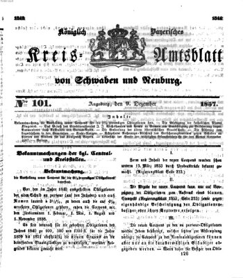 Königlich Bayerisches Kreis-Amtsblatt von Schwaben und Neuburg Mittwoch 9. Dezember 1857